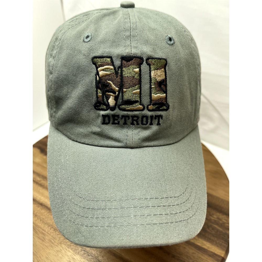 Baseball Cap Mi Detroit Army green Dad Hats for Men Strap Closure 1‎ Size